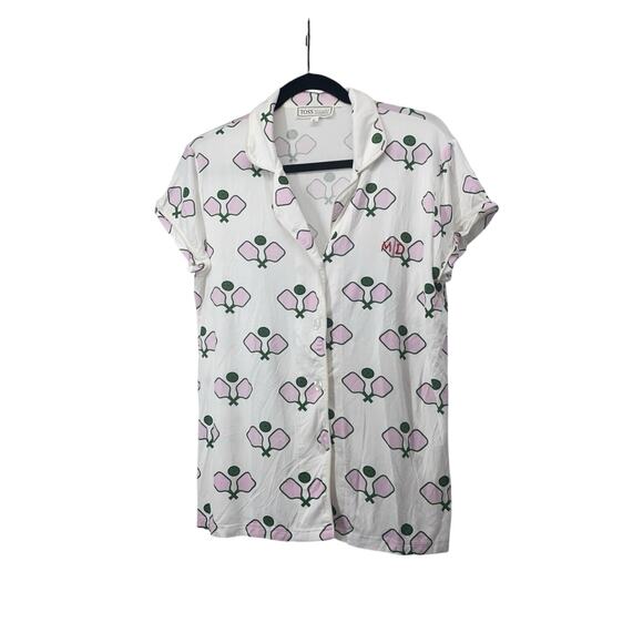 TOSS Designs Pajama Top Short Sleeve Small Pickleball MD - Picture 1 of 5
